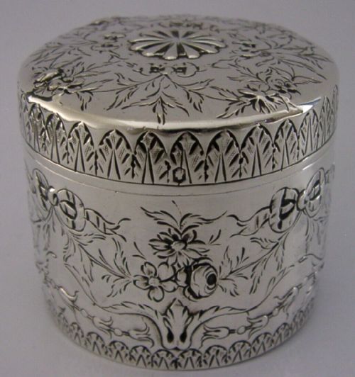 Beautiful French Solid Silver Table Box C1900 Antique 106g V. Boivin