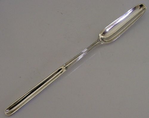 Rare Pattern Georgian Solid Sterling Silver Marrow Scoop 1795 Antique