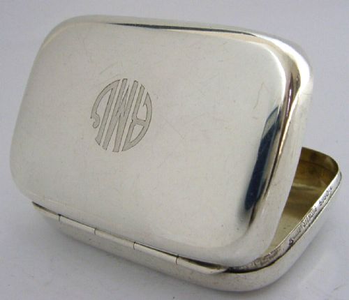 American Antique Sterling Silver Tobacco, Snuff, Table Box C1910