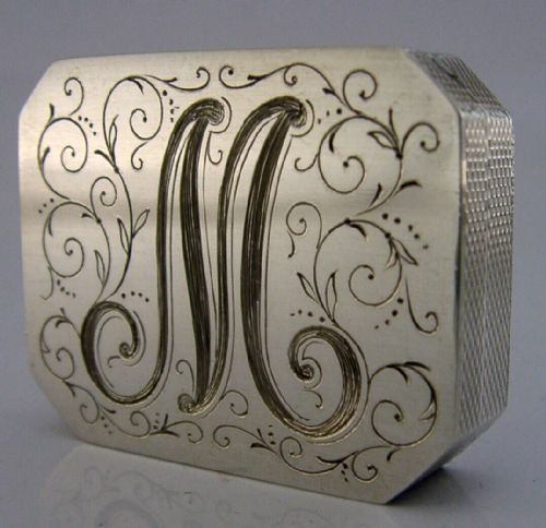 Quality Asprey English Solid Sterling Silver Engine Turned Box 1942 London