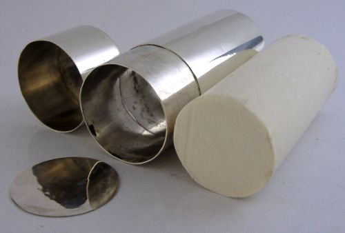 Rare Sterling Silver Crested Shaving Soap Box Stick Tube 1925 Antique