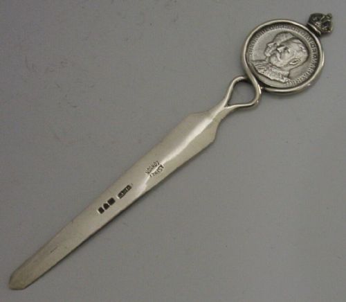 Rare Asprey Sterling Silver King George V Letter Opener 1910 Desk Item Royalty