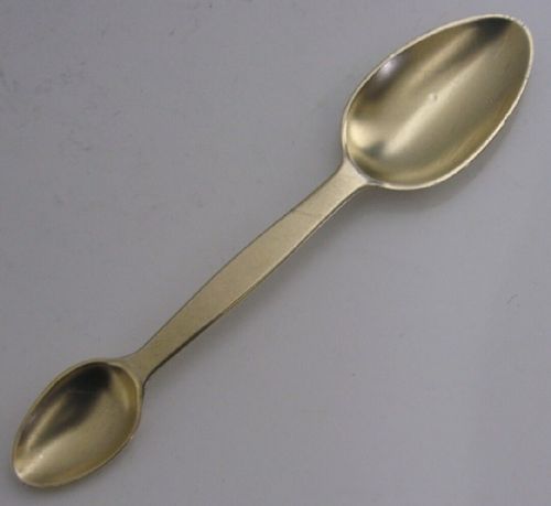 Rare Victorian Sterling Silver Gilt Medicine Spoon Medical Doctors Antique 1863