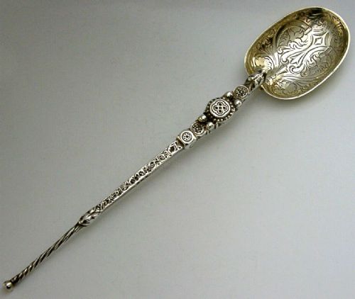 Huge George V Sterling Silver Coronation Anointing Baptism Spoon 1910 Royalty