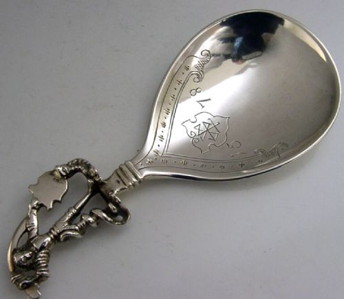 Norwegian Solid Silver Baptism Spoon C1900 Marius Hammer Norway Antique