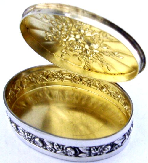 AUSTRO-HUNGARIAN IMPORT SOLID SILVER PILL SNUFF BOX 1920 GERMAN EXPORT