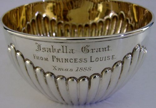 Rare Victorian Royal Family Gift Sterling Silver Bowl 1887 Princess Louise