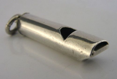 Beautiful Victorian Sterling Silver Dog or Sporting Whistle 1894 Antique
