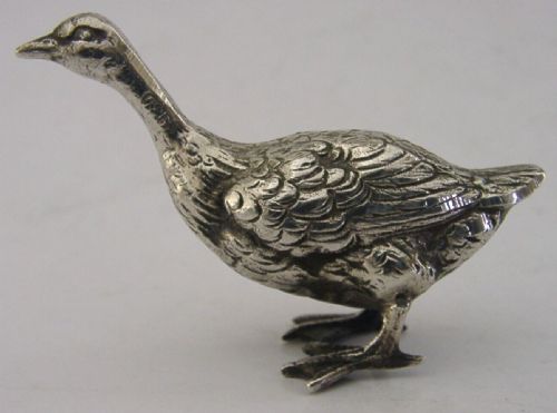 English Antique Import Sterling Silver Goose Animal Figure London 1904 Animal