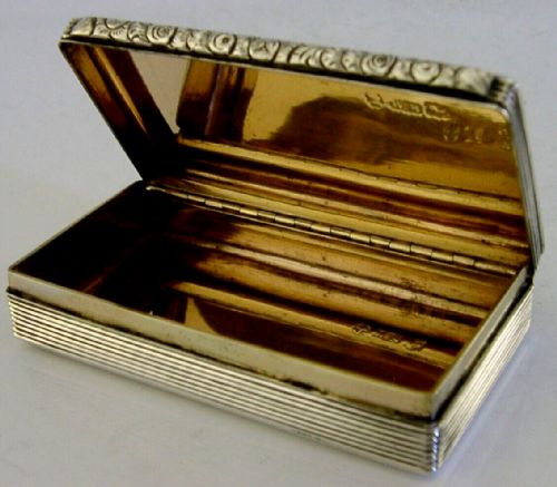 Antique High Quality English William IV Sterling Silver Snuff Box 1831 72g