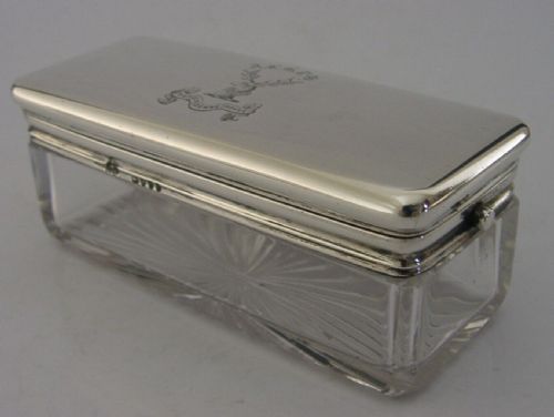 Victorian Sterling Silver Hicks Family Crested Travelling Inkwell Pot 1883