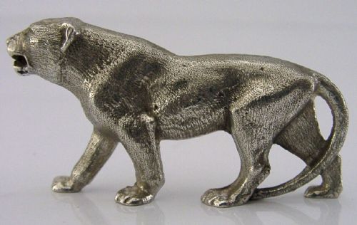 Super Heavy 78g English Solid Cast Sterling Silver Lioness Figure 1967 Animal
