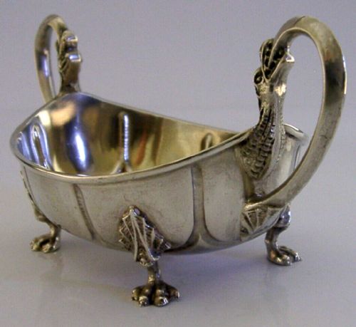 Dragon Bowl Norwegian Antique Sterling Silver C1900 Marius Hammer 92g Dragestil