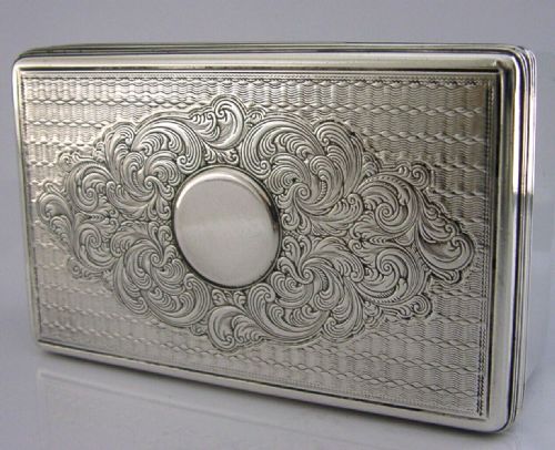 Heavy Early Victorian 212g Solid Sterling Silver Table Box 1838 Antique 4 Inch