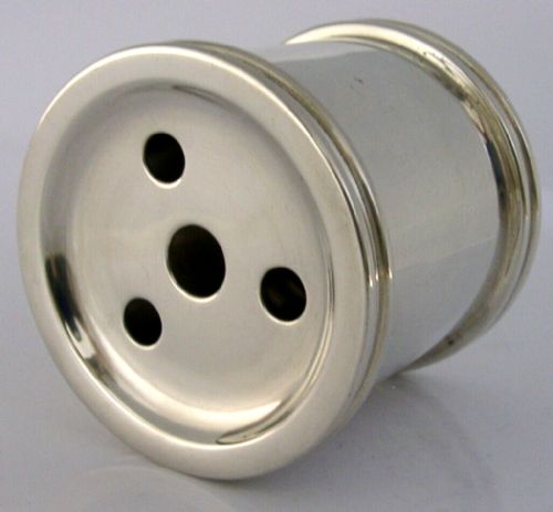 Mint Heavy 204g Solid Sterling Silver Drum Inkwell Comyns 1920 Desk Antique