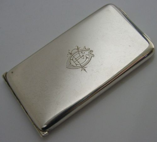 Sampson Mordan English Solid Sterling Silver Cigarette Cheroot Case 1894 Antique