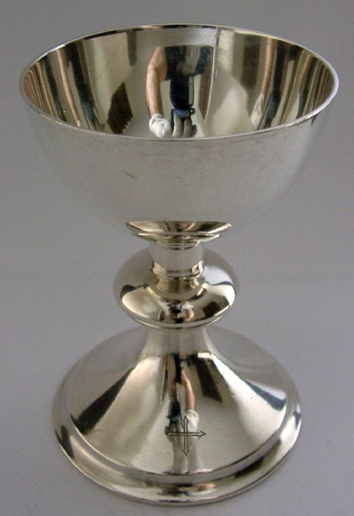 WWII RAF CHAPLAIN RELIGIOUS STERLING SILVER HOLY COMMUNION CHALICE CUP 1942 174g