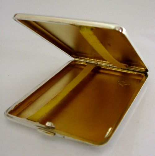 Czechoslovakian Solid Silver Cigarette Case ? C1940 Art Deco 146g