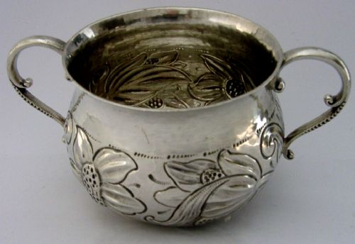 17th Century Copy Antique Solid Sterling Silver Porringer Bowl Cup 1912 126g