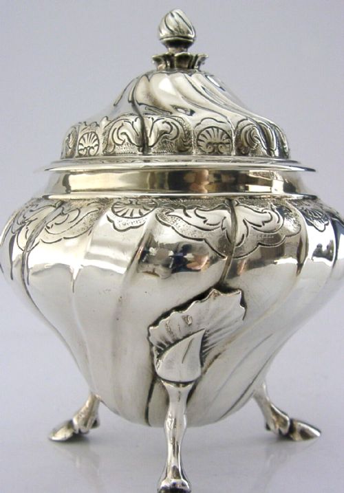 Stunning Large Urn Box Caddy Sterling Silver London 1930 Hoof Feet 310g Antique