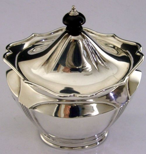 Art Nouveau Large English Sterling Silver Tea Caddy Box 1911 Heavy 190g