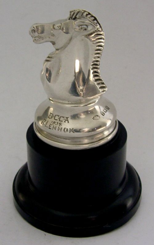 UNUSUAL ENGLISH STERLING SILVER CHESS TROPHY KNIGHT ANTIQUE 1936 HEAVY 114g