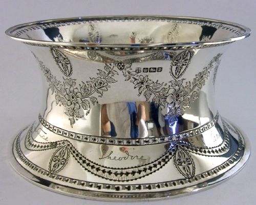 Huge Rare English Sterling Silver Potato Dish Ring Stand 1907 Antique 380g