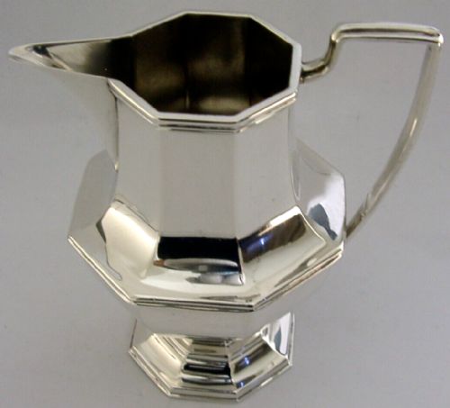 Good Size 106g English Sterling Silver Cream Jug 1939 Antique Art Deco