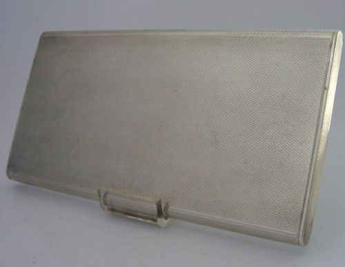 Rare 268g Evald Nielsen Sterling Silver Deco Cigarette Case Danish Hidden Catch