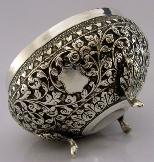 Beautiful Indian 120g Eastern Solid Silver Bowl C1900 Antique