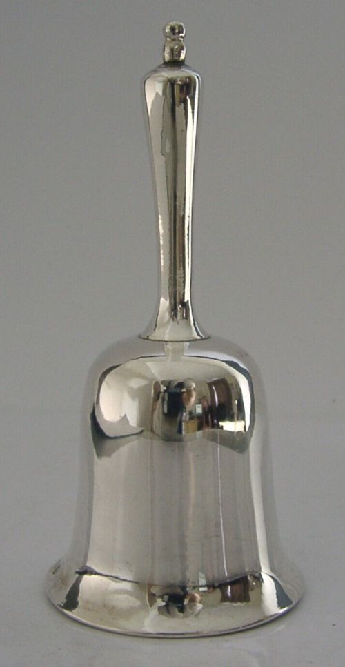 CHINESE EXPORT STERLING SILVER TABLE DESK RECEPTION BAR BELL c1920 ANTIQUE