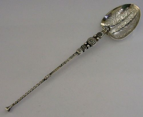 Huge Edwardian Sterling Silver Coronation Anointing Baptism Spoon 1901 Royalty