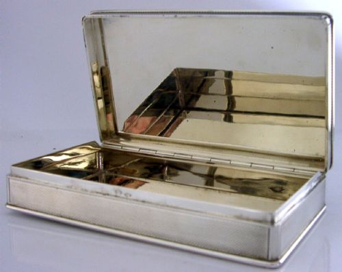 Quality 224g Italian Solid Silver Table Cigarette Cigar Box 1940-50s Desk Item