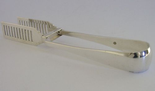 Heavy Sterling Silver Asparagus Sandwich Serving Tongs 1905 Antique 142g
