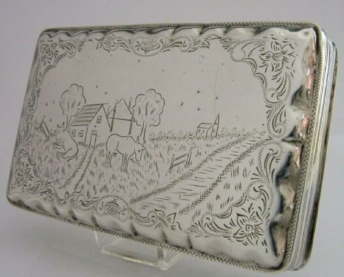 Large Solid Silver Table Tobacco Cigar Box 1929 Stratford Hospital Antique 148g