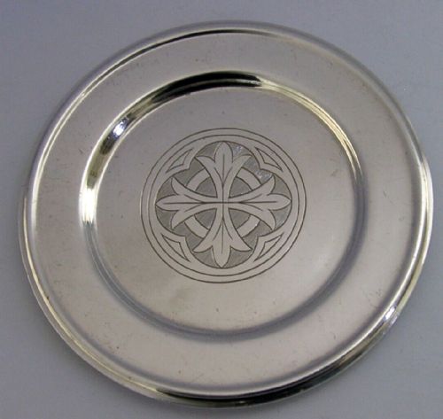Sterling Silver Paten Wafer Dish 1907 Religious Antique 44g
