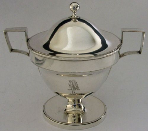 Rare Georgian Sterling Silver Bowl & Cover Bateman Antique 1796 Hercules 380g