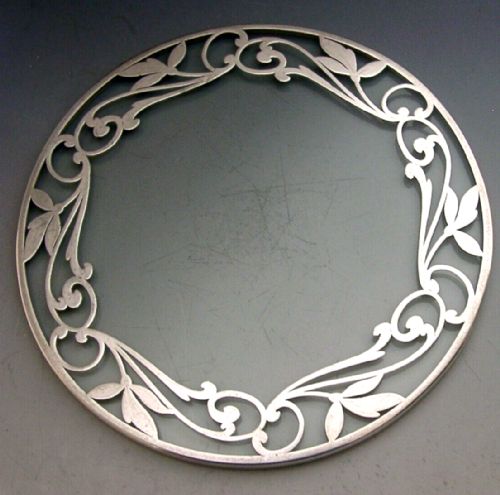 Beautiful Sterling Silver Glass Art Noveau Teapot Stand C1905