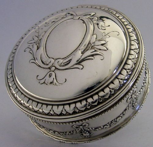 Beautiful 204g Large Sterling Silver Table Jewellery Box 1902 Antique