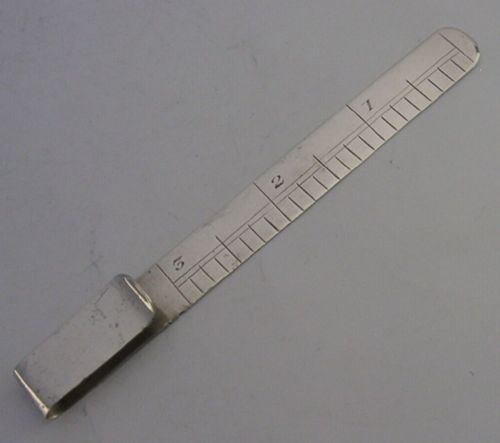 Rare English Sterling Silver Bookmark Page Maker Ruler Antique Desk Item 1919