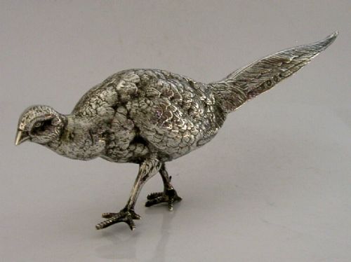 Beautiful Large 8.5inch Dutch Solid Silver Pheasant Figure 1966 Animal 136g