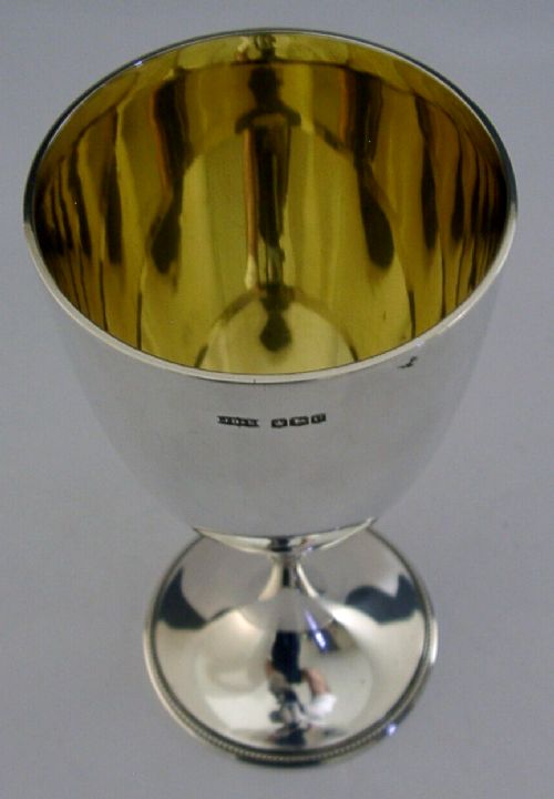 SUPERB ANTIQUE STERLING SILVER WINE GOBLET CHALICE CUP 1922 BARWARE 124g