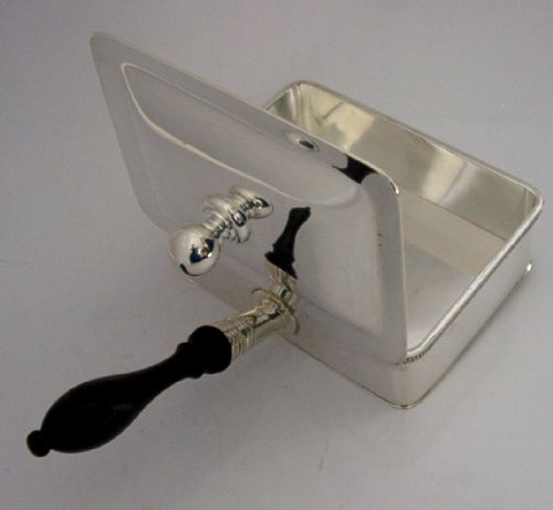 Rare English Sterling Silver Silent Butler Cigar Ash Tray 1955 Art Deco 204g