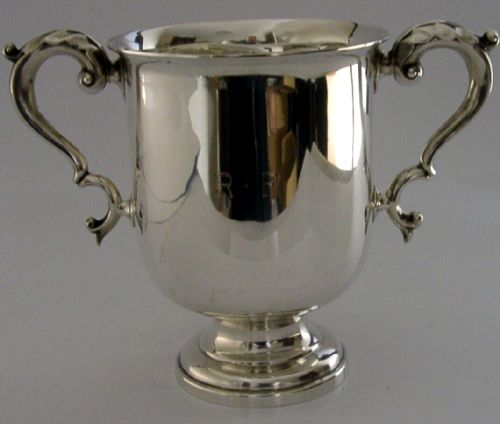 Large 232g English Solid Sterling Silver Cup Tankard 1913 Antique Engraved Rf