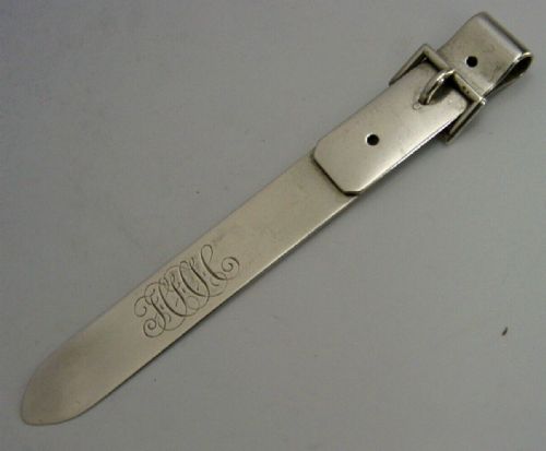 Rare American Sterling Silver Belt Buckle Bookmark C1890 Antique 22g