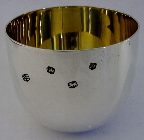 RARE SIDNEY BEDDALL AMBLESIDE STERLING SILVER TUMBLER CUP 1968 114g BARWARE