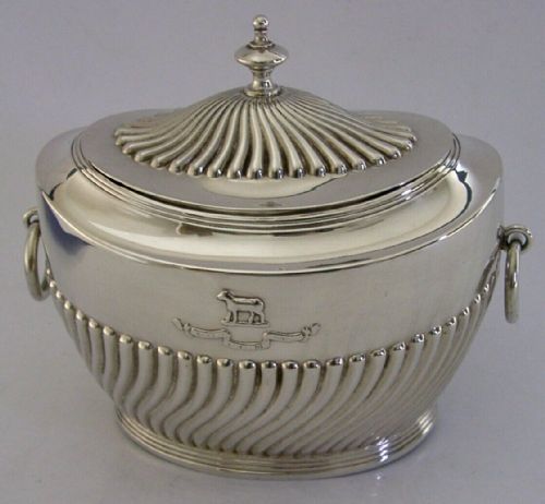 Worshipful Company of Clothworkers Sterling Silver Tea Caddy 1903 Antique 150g