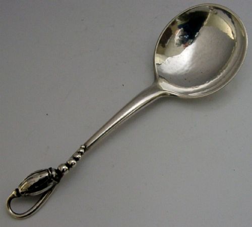 Georg Jensen Solid Silver Blossom Pattern No 84 Caddy Spoon 1929 Antique