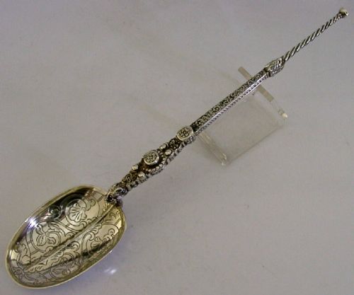 10inch Edwardian Sterling Silver Coronation Anointing Baptism Spoon 1901 Royalty