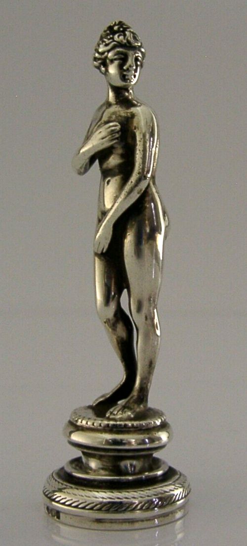 RARE ENGLISH IMPORT SOLID STERLING SILVER VENUS de MEDICI WAX SEAL 1913 56g
